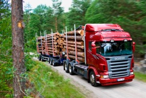 Scania R 620 6x4 Highline timber truck with trailer. Södertälje, Sweden. Photo: Dan Boman, 2007-06